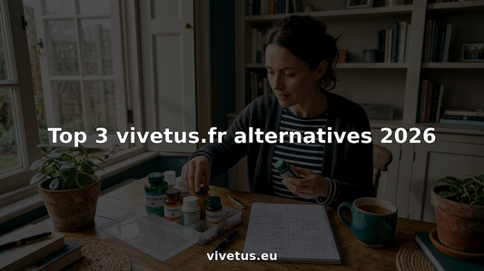 Woman organizing supplement bottles in home office