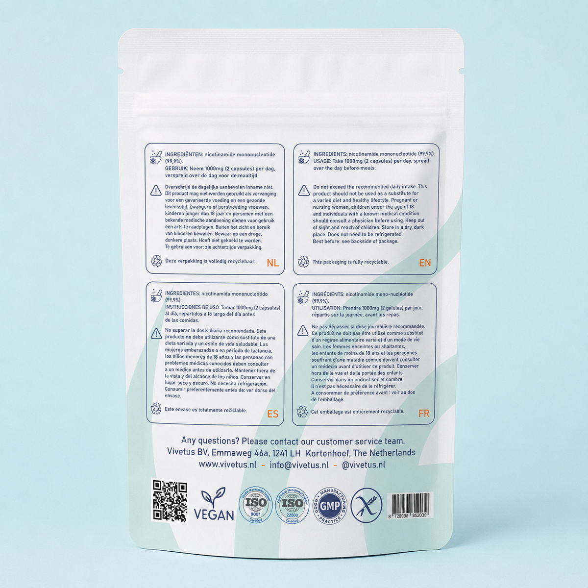 Vivetus® NMN (60 capsule da 500mg) Potenziatore NAD+  