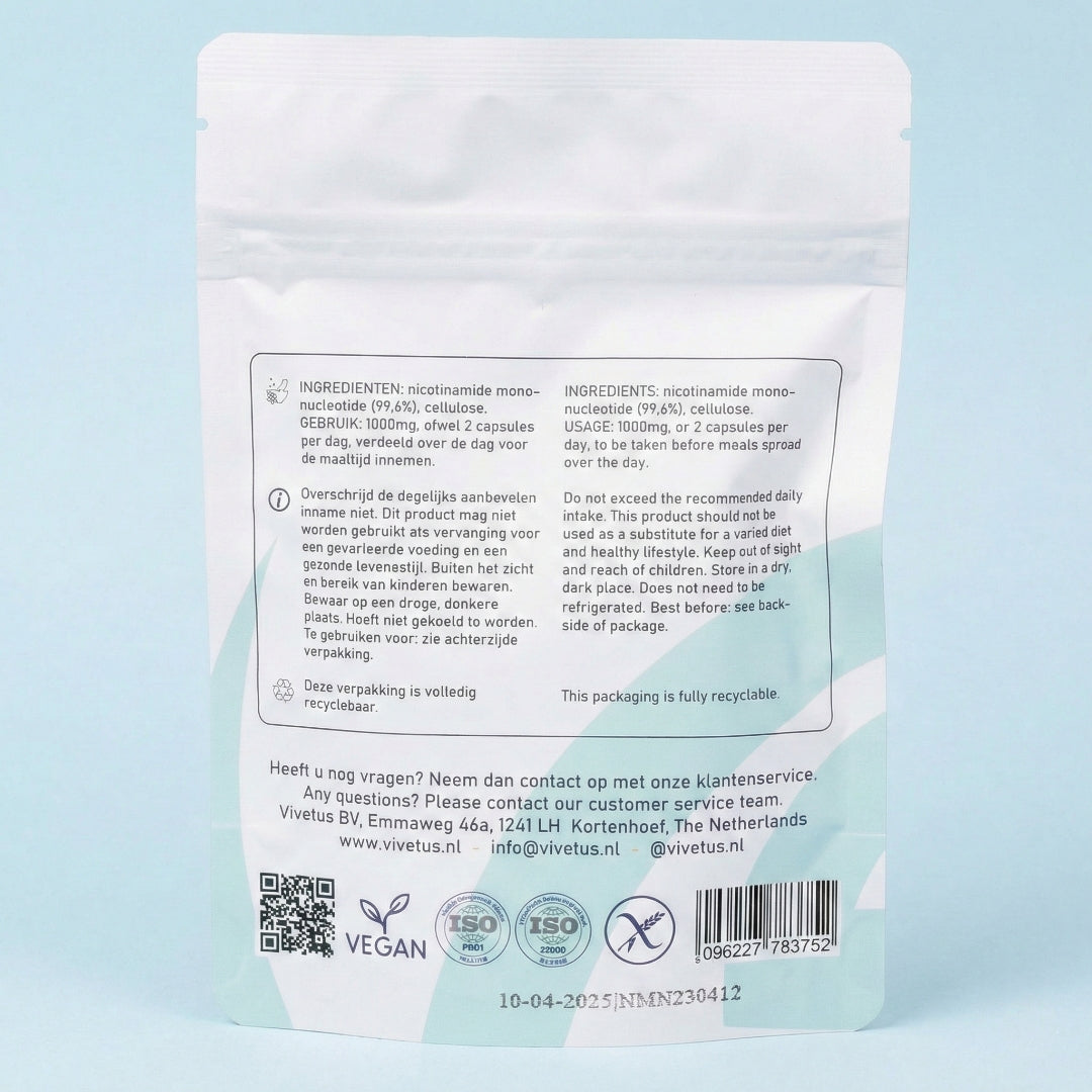 Vivetus® NMN (60 capsule da 500mg) Potenziatore NAD+  