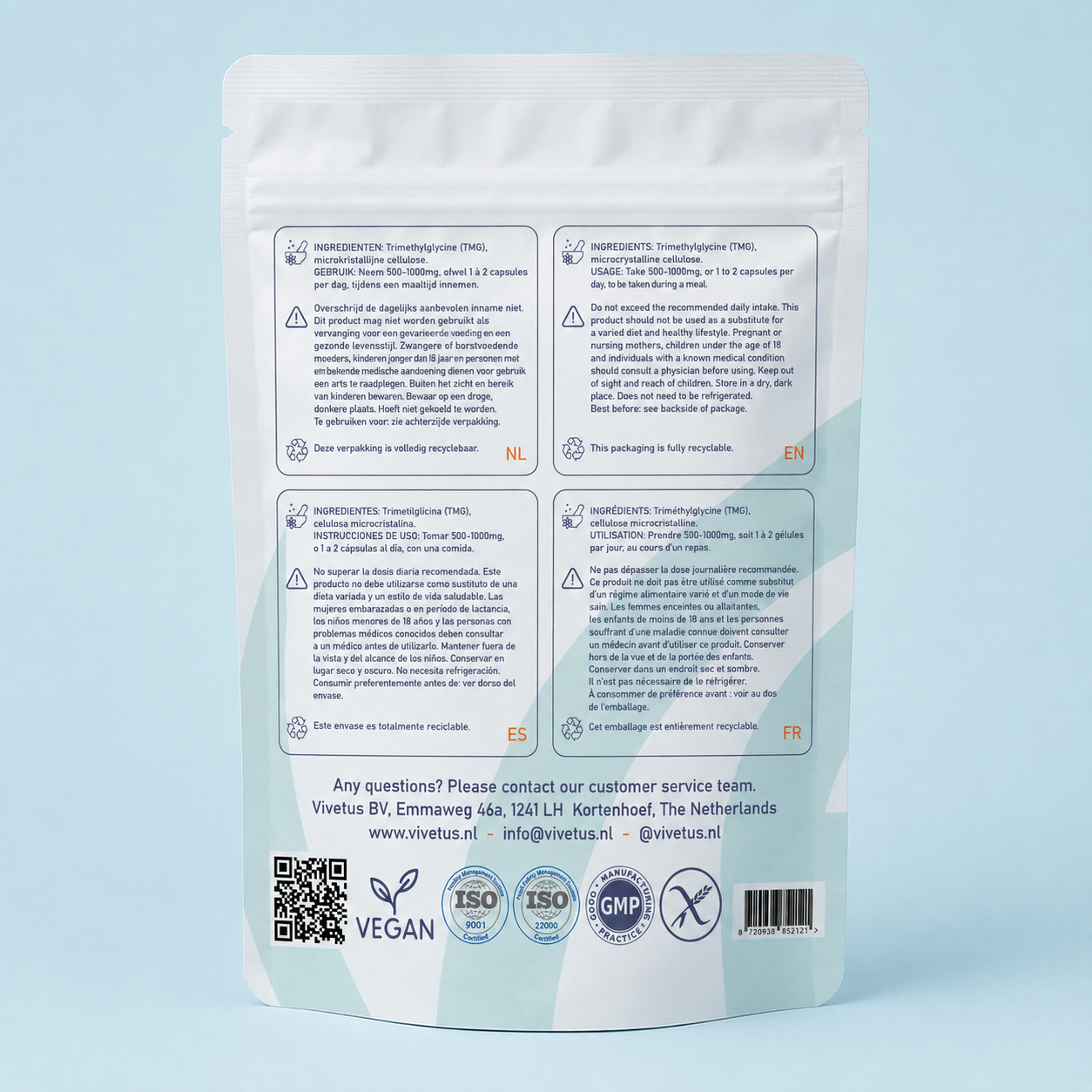Vivetus® Trimetilglicina (TMG) - 60 capsule - 500mg  